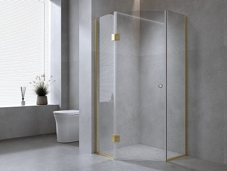 90cm Frameless Diamond Shower Screen with Chrome Channels and SS Hinges & Round Handle Sale