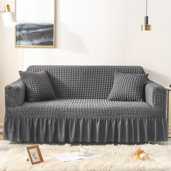 Elastic sofa cover-gray (190-230cm) For Cheap