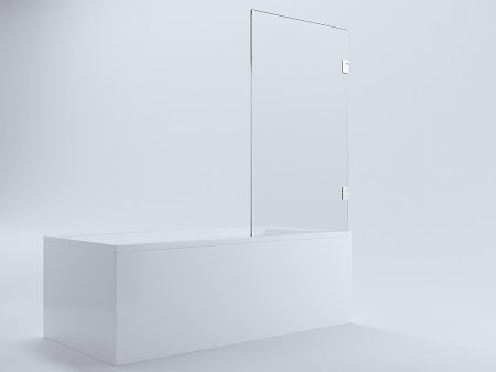 70cm Frameless Swing Bath Panel with Brushed Gold Hardware Online