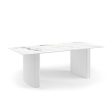 Dining Table Sintered Stone Top MDF Table Base High Glossy White Online now