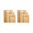 6pcs Bamboo Wood Chopping Board 3-Set Cheese Cutting & Serving Light Wood Tone Online now