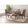 ALLEGRO Dining Table + 4x MESI Dining Chair + MESI Bench - 6 Piece Dining Set - Cocoa Cheap