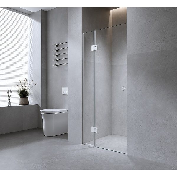 120cm Wall to Wall Frameless Shower Screen with Chrome Channel and SS Hinges , Round Handle Sale