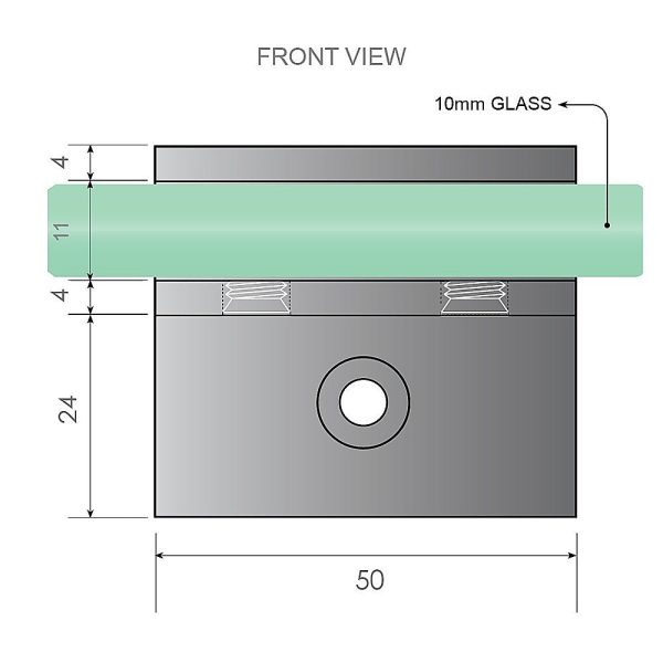 90cm Wall to Wall Frameless Shower Screen with White Brackets and SS Hinges, Square Knob Handle on Sale