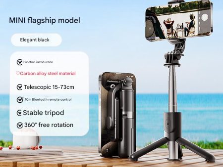 Black Portable Selfie Stick Tripod with Bluetooth Remote - Compact and Adjustable For Discount