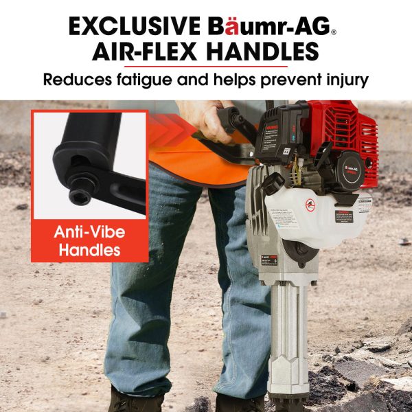 BAUMR-AG 2 Stroke 52cc Petrol Jackhammer, with 2 Chisels, Carry Bag Supply