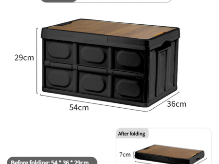 54*36*29 cm Collapsible Black Outdoor Storage Box | Large Capacity, Foldable to 7cm, Durable Design Supply