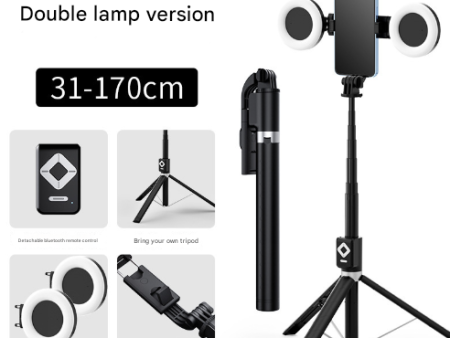 Double Light 3-in-1 Bluetooth Selfie Stick with Tripod and Remote Control - Adjustable for Smartphones Fashion