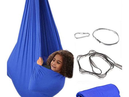 Blue Kids  Outdoor Hanging Swing Pod Chair - Comfortable & Durable Hammock for Play on Sale