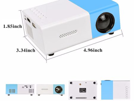 Mini Home Portable Cinema Projector - LED Compact Entertainment Projector for Movies & Gaming (White+blue) Fashion