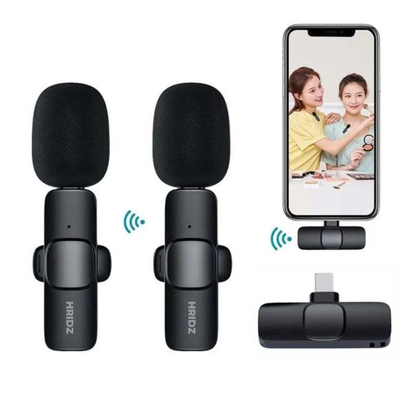 Hridz K9 Wireless Rechargeable 2 in 1 Lightning Microphone For Lightning Port Devices Recording Interview Online Sale