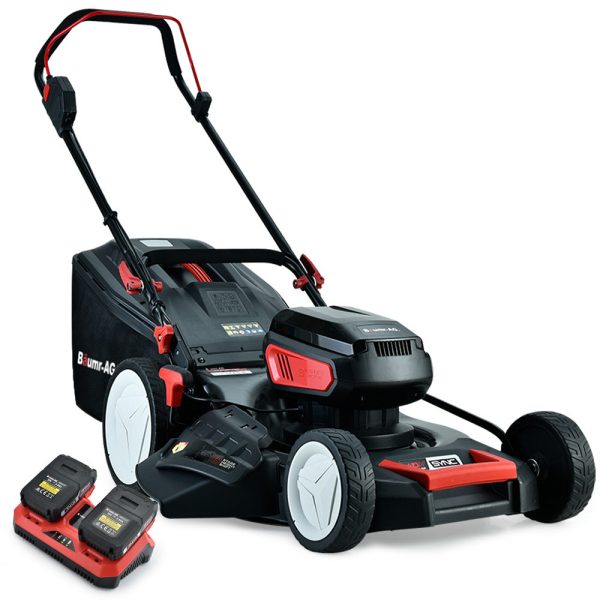 BAUMR-AG 19 Inch Electric Cordless Lawn Mower Kit Battery Powered w  2x 4.0Ah Lithium Batteries Online