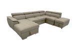 Plush Sleeper Modular Chaise Lounge - Mushroom For Sale