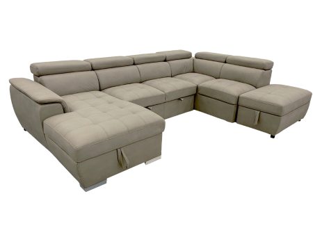 Plush Sleeper Modular Chaise Lounge - Mushroom For Sale