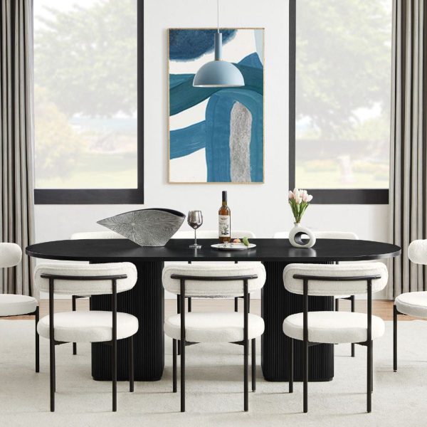 Tate 8 Seater Dining Table in Black Hot on Sale