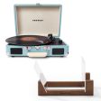 Crosley Cruiser Bluetooth Portable Turntable - Turquoise + Bundled Crosley Record Storage Display Stand For Cheap