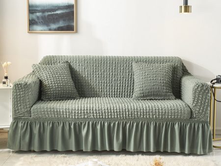 Elastic sofa cover-green (305-360cm) For Discount