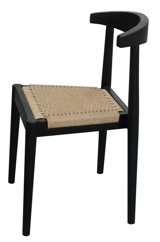 Arden Solid Oak Dining Chair with Loom (Black) Online Sale