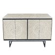 MOTHER OF PEARL HAND MADE SWIRL SIDEBOARD Online now