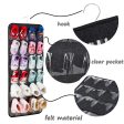 Dark Grey Hanging Felt Shoe Organizer with 24 Clear Pockets - Anti-Rust Metal Hanger Included, Perfect for Shoes, Toys, and Accessories Online Sale