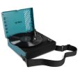 Victrola Revolution Go Turntable - Blue + Bundled Crosley Record Storage Display Stand Online Sale