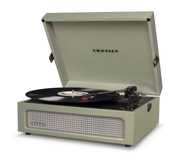 Crosley Voyager Sage - Bluetooth Portable Turntable  & Record Storage Crate Cheap