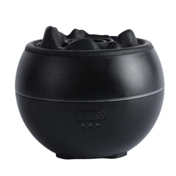 Volcanic Flame Aroma Diffuser (Black Crack Style)- 360ml Ultrasonic Humidifier with 7-Color LED Light and Adjustable Mist for Home and Office Hot on Sale