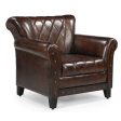 STUDDED LEATHER ARM CHAIR Online Sale