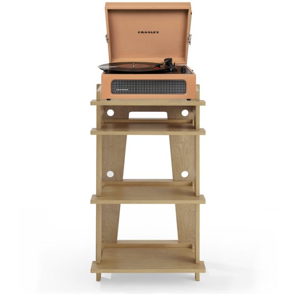 Crosley Voyager Bluetooth Portable Turntable + Crosley SOHO Stand Bundle - Tan on Sale