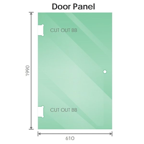 90cm Wall to Wall Frameless Shower Screen with Chrome Brackets and SS Hinges, Round Handle Discount