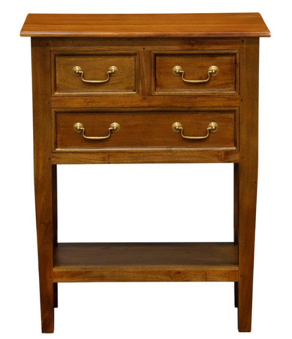 Tasmania 3 Drawer Sofa Table - Light Pecan Supply