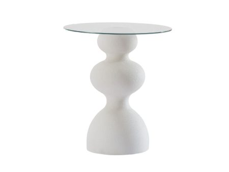 Kingston White Glass Side Table Supply