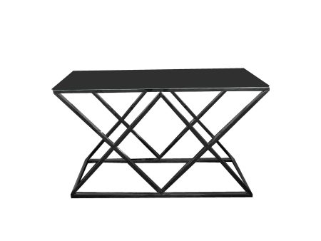 Alsea Console Table Black Base - Black Glass For Cheap