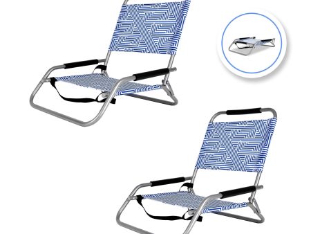 2pc Lazy Dayz Foldable Beach Chair - Makena For Cheap