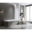 90cm Frameless Swing Bath Panel with Black Hardware Supply