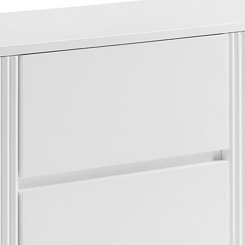 Buffet Ceramic Table Top MDF Cabinet Storage Stainless Steel In White Hot on Sale