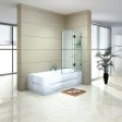 100cm Frameless Glass Bath Screen with Brass Brackets - White on Sale