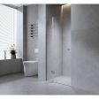 90cm Wall to Wall Frameless Shower Screen with White Channel and SS Hinges , Square Knob Handle For Sale