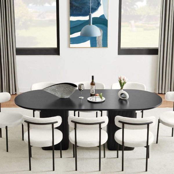 Tate 8 Seater Dining Table in Black Hot on Sale