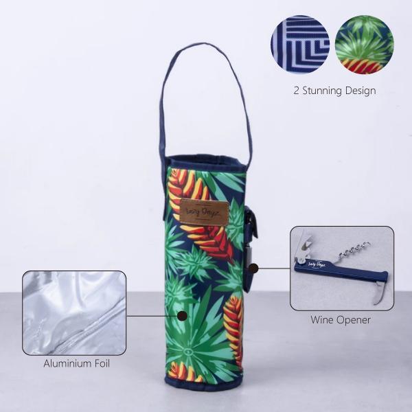 Lazy Dayz Insulated Wine Bottle Tote - Makena Fashion