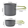 Green And Grey Compact Outdoor Camping Cookware Set with 410 Stainless Steel Utensils For Discount