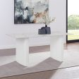 Dining Table Sintered Stone Top MDF Table Base High Glossy White Online now