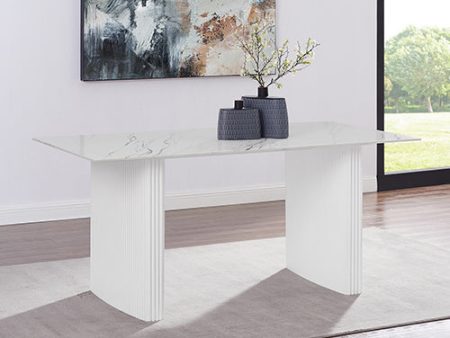 Dining Table Sintered Stone Top MDF Table Base High Glossy White Online now