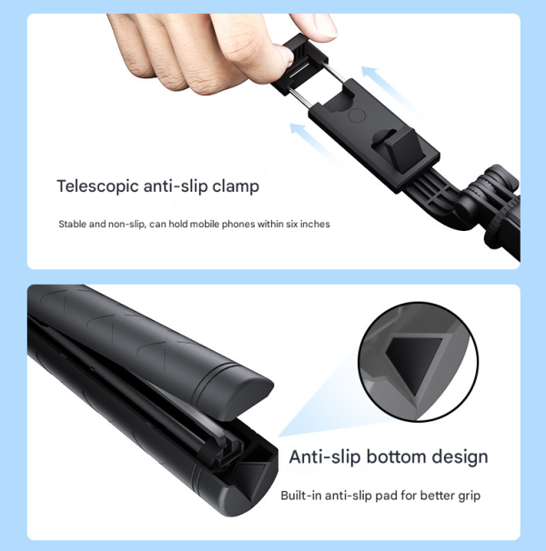 Double Light 3-in-1 Bluetooth Selfie Stick with Tripod and Remote Control - Adjustable for Smartphones Fashion