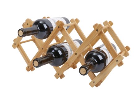 Bamboo Foldable Wine Bottle Holder Discount