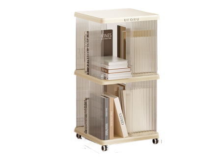 Square two-layer bookshelf with swivel wheels for storage Supply