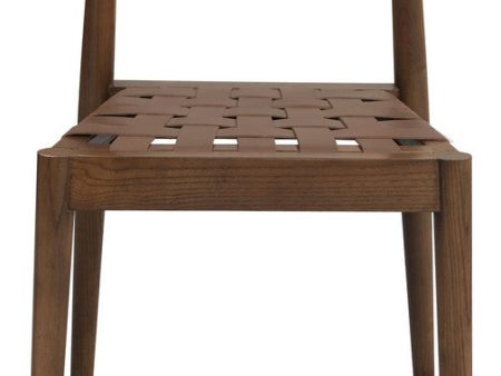 Elliot Leather Dining Chair (Walnut) Fashion