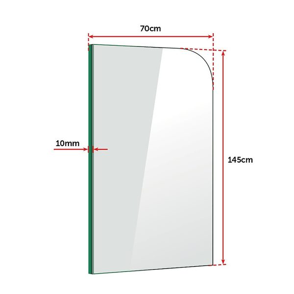 700 x 1450mm Frameless Bath Panel 10mm Glass Shower Screen By Della Francesca Online now