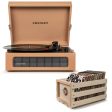 Crosley Voyager Tan - Bluetooth Portable Turntable  & Record Storage Crate Hot on Sale