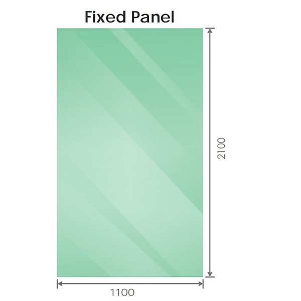 110x210cm Single Shower Glass Screen with White Wall Channel Hot on Sale